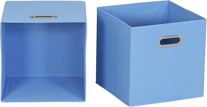 Household Essentials, Light Blue 6 Pack Fabric Storage Bins - Image 4