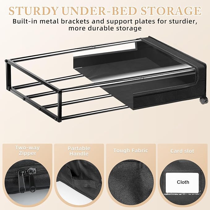 Under Bed Storage with Wheels 2-Pack，Under Bed Storage Containers XXL，Underbed - Image 5