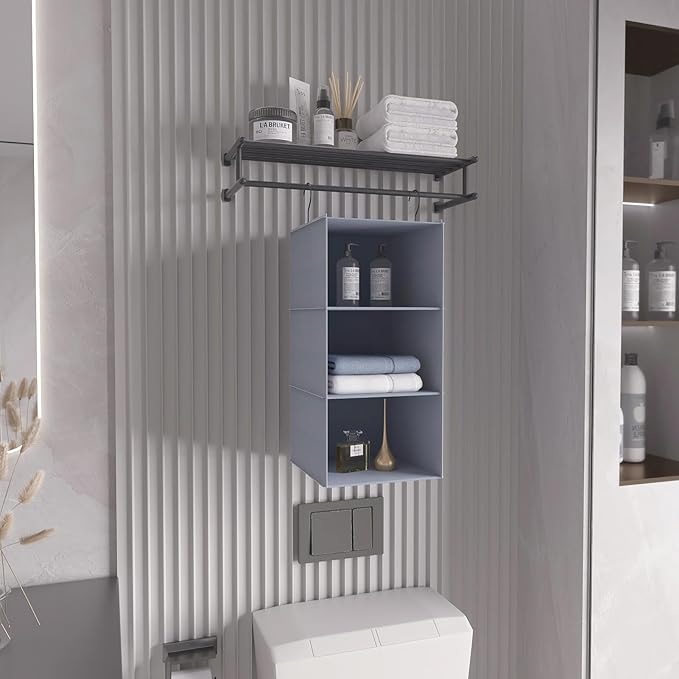 Hanging Closet Organizer and Storage 3-Shelf, Easy Mount Foldable Hanging - Image 6