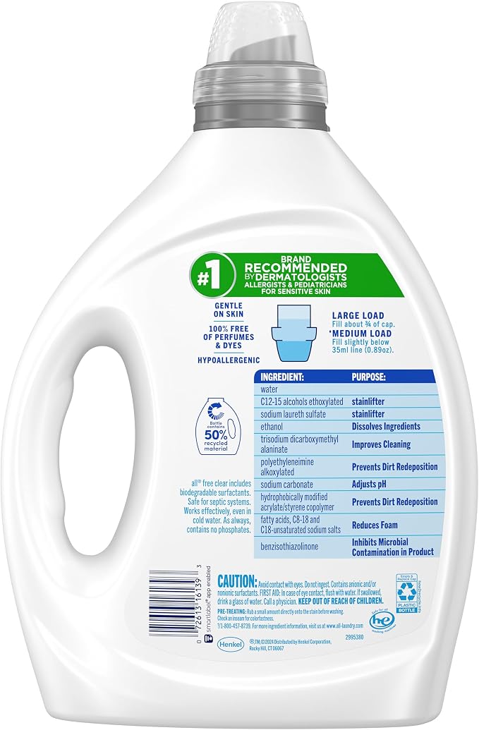 all Liquid Laundry Detergent, Free Clear - Image 2