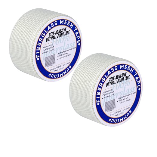 Drywall Repair Tape Fiberglass Mesh Self-Adhesive Drywall Joint Tape 2 in x 100 by Unknown