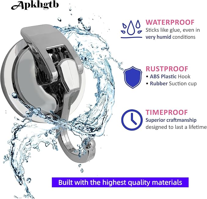 Suction Cup Hooks for Shower, Glass Door, Tile – Loofah, Bath Robe Hook Holder - Image 5