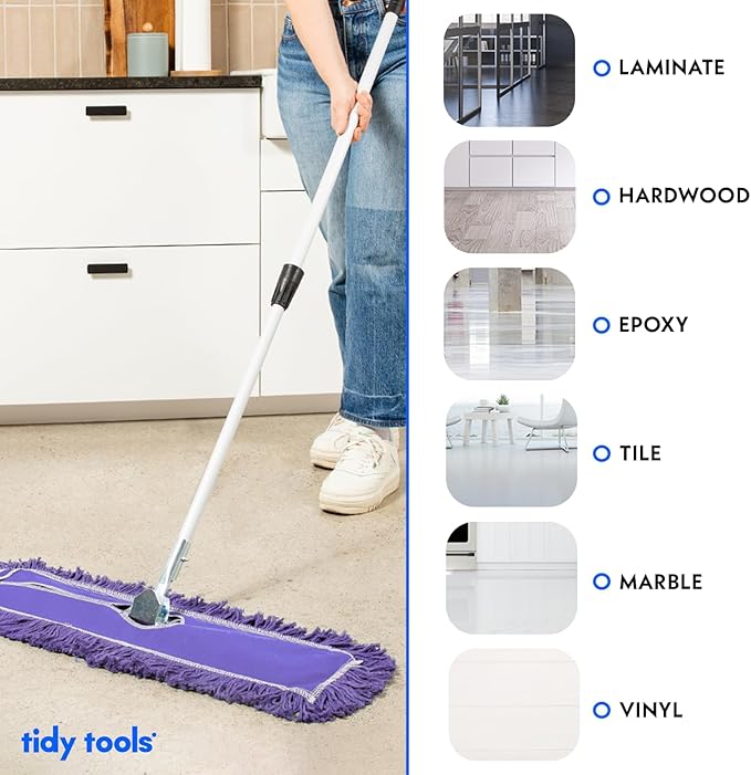 36 Inch Purple Commercial Dust Mop & Floor Sweeper - Image 7