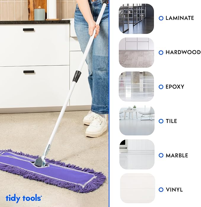 24 Inch Purple Commercial Dust Mop & Floor Sweeper - Image 7