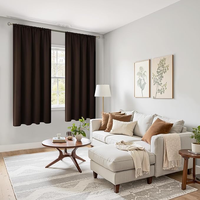 BGment Brown Blackout Curtains for Bedroom 63 Inch Length - Image 4