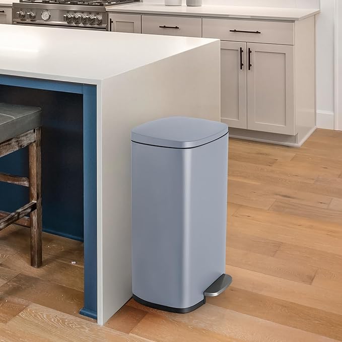 13.2 Gal Kitchen Trash Can, 50L Recycling or Garbage Bin, Brushed Stainless - Image 8