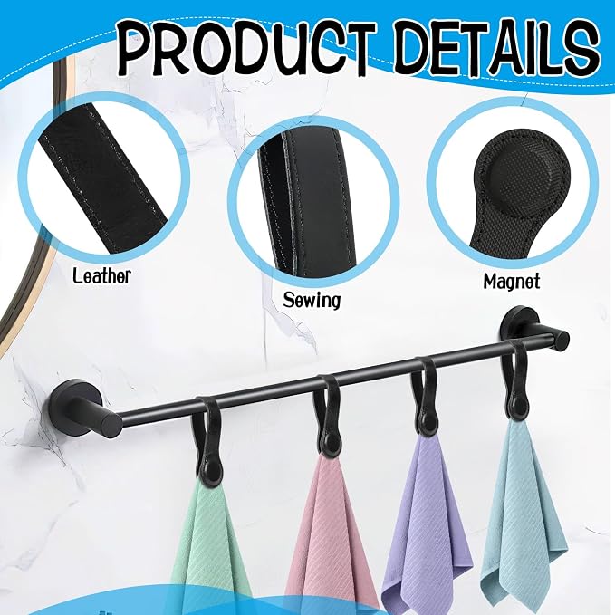 4 PCS Genuine Leather Towel Clips - Image 3