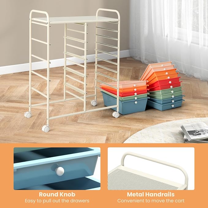 GOFLAME 15-Drawer Rolling Storage Cart, Utility Cart - Image 6