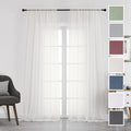 Chyhomenyc Ivory Sheer Curtains 108 Inch Long 2 Panels Set, Light Filtering by Chyhomenyc