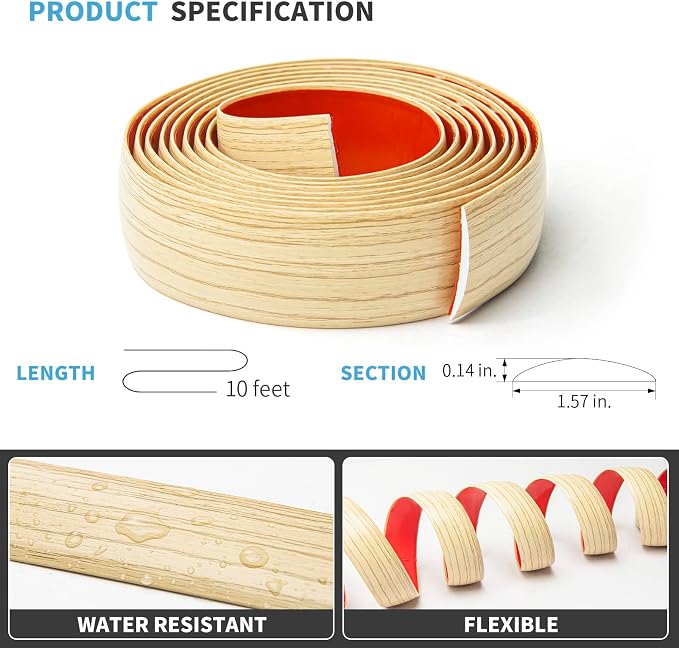 Art3d Self Adhesive Vinyl Transition Strip, Laminate & Tile Floor Divider - Image 5