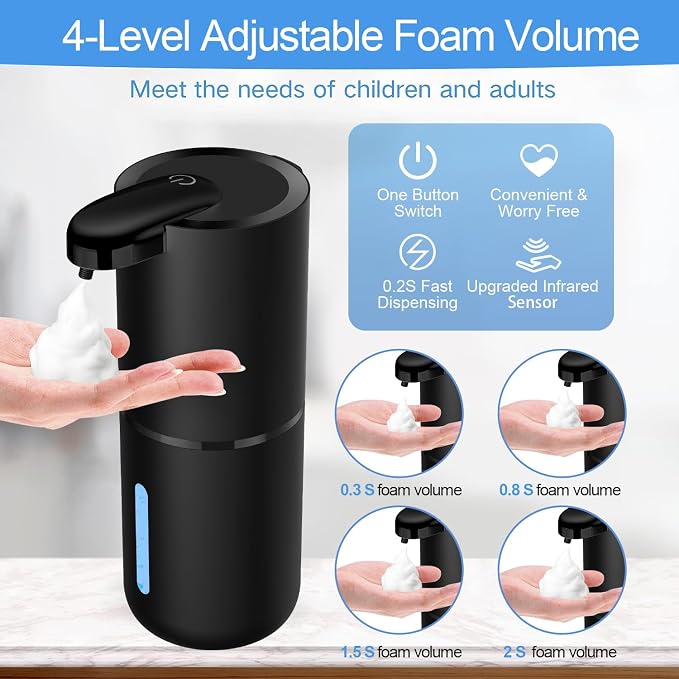 Automatic Foaming Soap Dispenser, Touchless Hand Soap Dispenser Rechargeable - Image 3