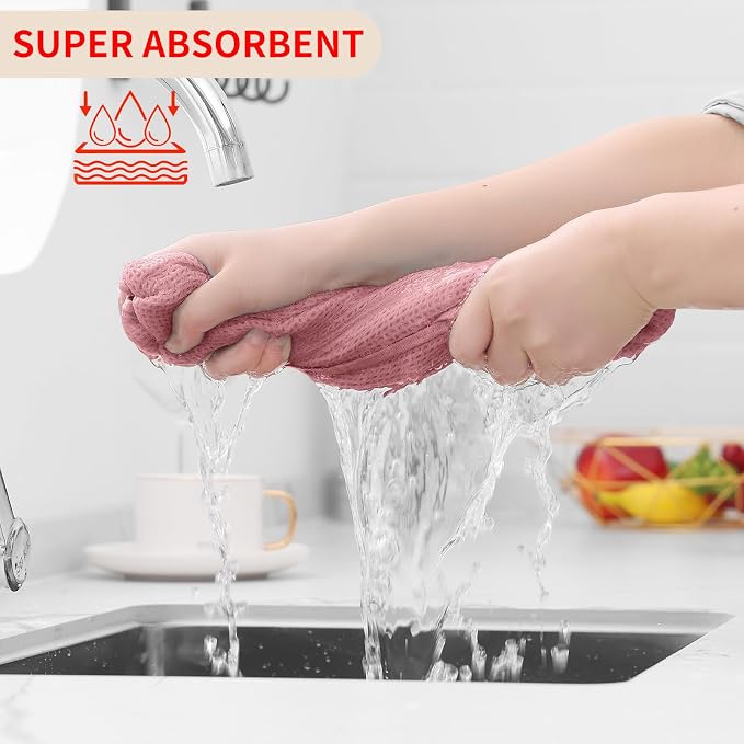 Homaxy 100% Cotton Waffle Weave Kitchen Dish Towels, Ultra Soft Absorbent Quick - Image 3