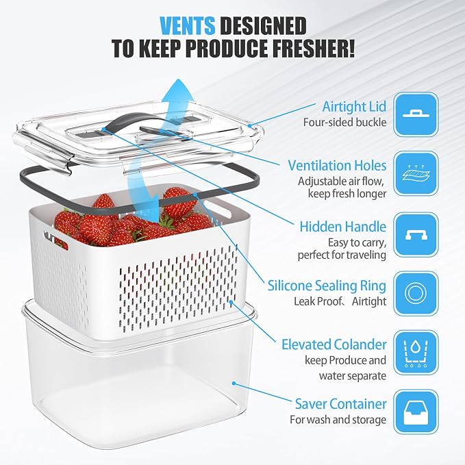 5 Pack Fruit Storage Containers - Image 3