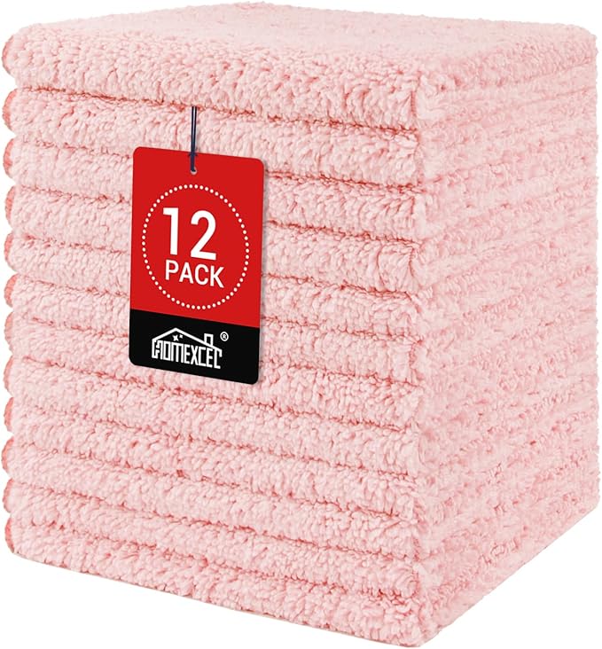 HOMEXCEL Microfiber Washcloths 12 Pack, Highly Absorbent and Soft Face Towel by HOMEXCEL