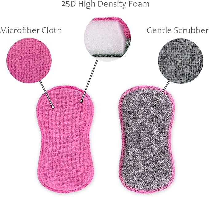 UPSTAR Dish Sponges Kitchen, Microfiber Cleaning Scrubber - Image 3