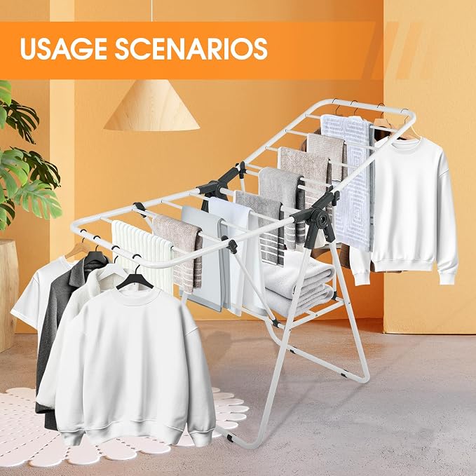 Clothes Drying Rack, Metal Foldable Laundry Drying Rack, - Image 7