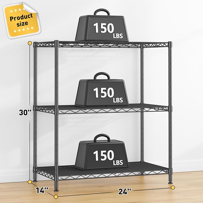 Storage Shelves Adjustable Wire Shelving Metal Wire Rack Shelving Unit Storage - Image 3