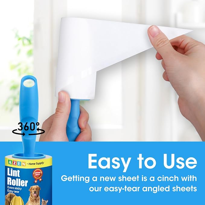 AZEN Lint Roller, Lint Rollers for Pet Hair Extra Sticky, 600 Sheets Lint Roller - Image 4