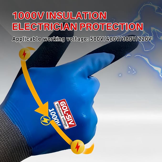 Electrician Gloves 1000V High Voltage, Double Insulated Electrical Gloves - Image 4