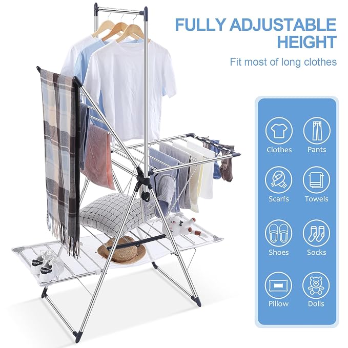 APEXCHASER Clothes Drying Rack, Foldable 2-Level Drying Racks - Image 7