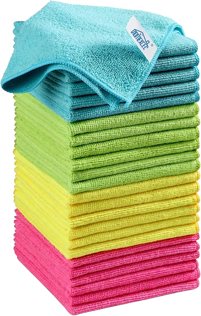 HOMEXCEL Microfiber Cleaning Cloth, 24 Pack Cleaning Rags, Cleaning Towels by HOMEXCEL