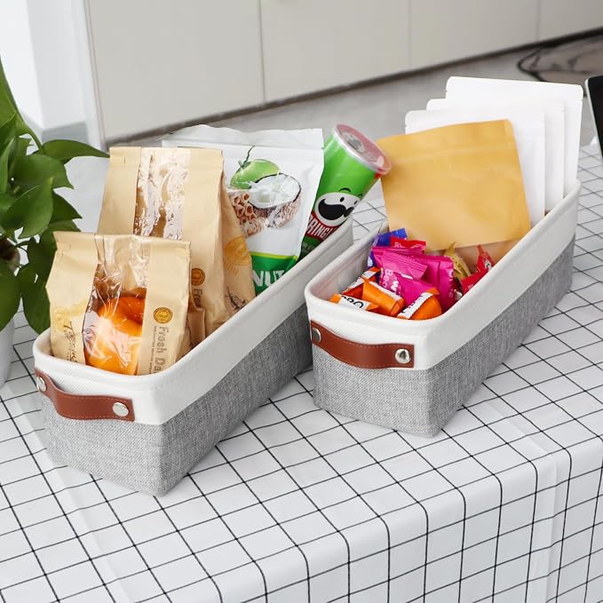 Univivi 4PC Small Fabric Storage Bins, Countertop Organizing Small Items - Image 2