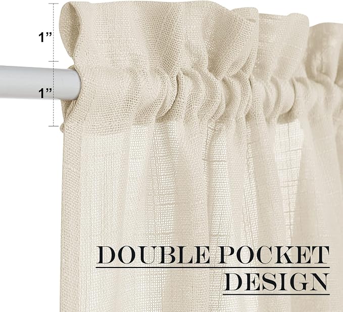 NICETOWN Semi Sheer French Door Sidelight Curtains 80 Inches Long, Elegant - Image 7
