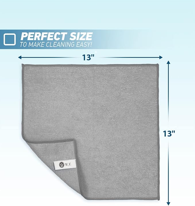 Microfiber Cleaning Cloth Grey-24Pcs 2100 Series Ultra Soft Highly Absorbent - Image 2