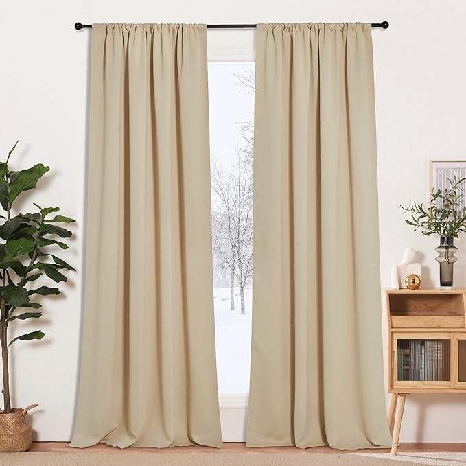 RYB HOME Blackout Curtains for Living Room, Large Window Shades for Bay Window by RYBHOME