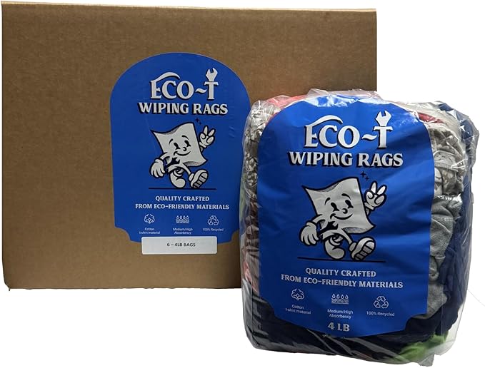 6 x 4 Lb Bags Eco-T Mechanic Shop Rags by ALL+RAGS