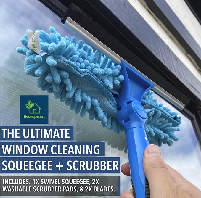 EVERSPROUT 7-to-20 Foot Swivel Squeegee & Microfiber Glass Window Scrubber - Image 5