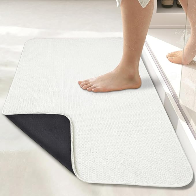 Bath Mat, Ultra Thin Bathroom Rugs, Rubber Bath Mats by BosapDirect