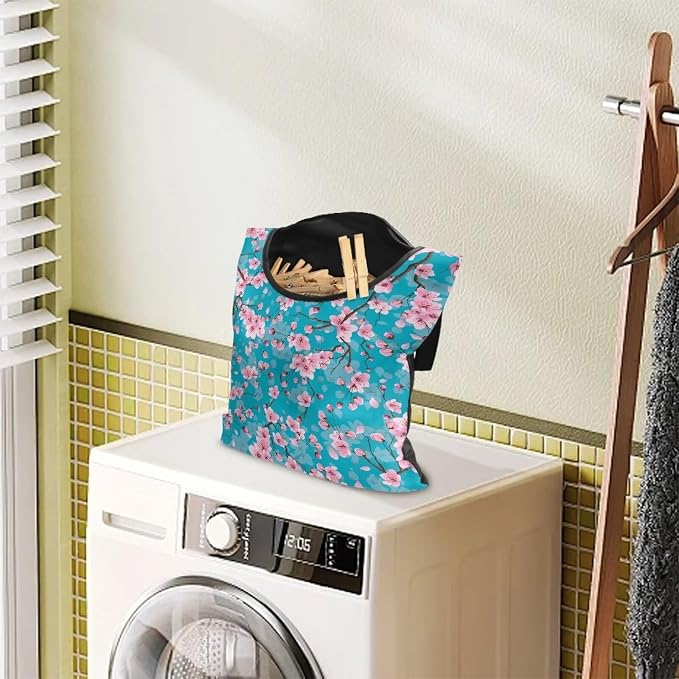 Cherry Blossom Clothespin Pouch Clothespin Bag - Image 3
