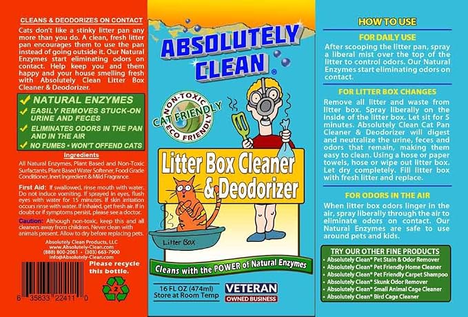 Absolutely Clean Litter Box Cleaner and Deodorizer, Eliminate Odors Quickly - Image 3