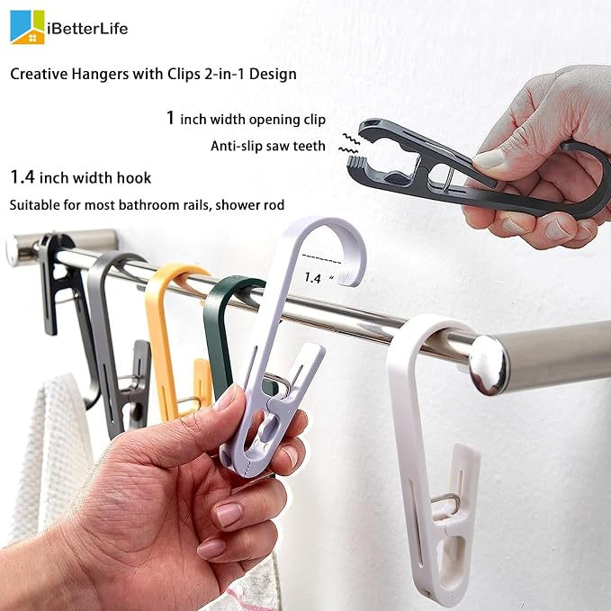 iBetterLife 4Pcs Laundry Hooks Clips Hanger - Image 8