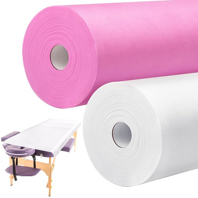 Tudomro 2 Roll Disposable Non Woven Bed Sheets 24 x 71 Inch Massage Table Paper by Tudomro
