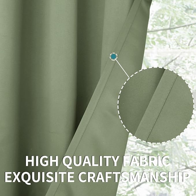 BGment Olive Green Short Curtains 40 Inches Long - Image 6