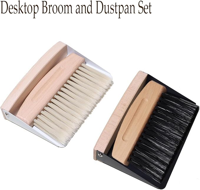 Mini Broom and Dustpan Set Small Metal Dustpan and Brush Set Hand Whisk Broom - Image 5