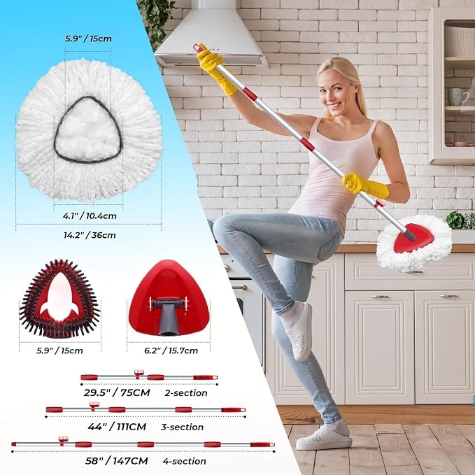 Spin Mop Head and Brush Replacement Compatible - Image 5