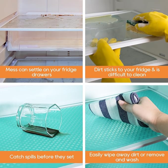 Blue Shelf Liners for Kitchen Cabinets Refrigerator Liners Waterproof & - Image 6