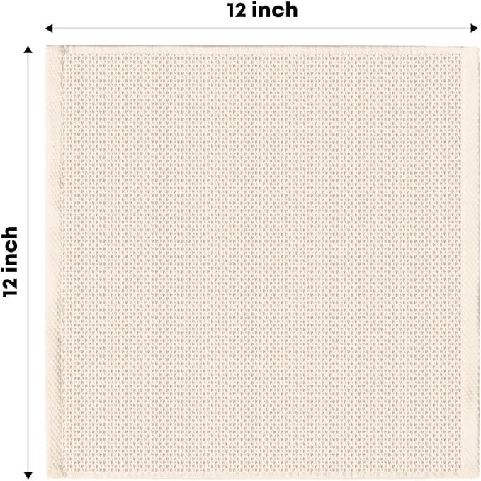 Artoid Mode 100% Cotton Beige Waffle Weave Kitchen Dish Cloths, 12x12 Inch - Image 6
