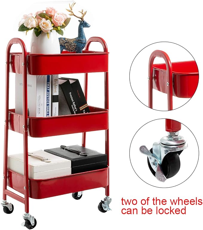 AGTEK Makeup Cart, Movable Rolling Organizer Cart - Image 5