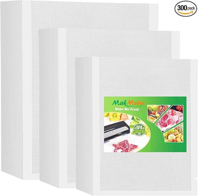 MakMeFre 300 Bags 100 of Each Size Gallon 11"x16" and Quart 8"x12" and Pint by MakMeFreDirect