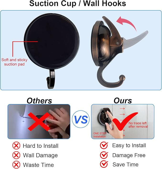Suction Cup Hooks Heavy Duty Vacuum Suction Shower Hooks Glass Suction Cup - Image 6