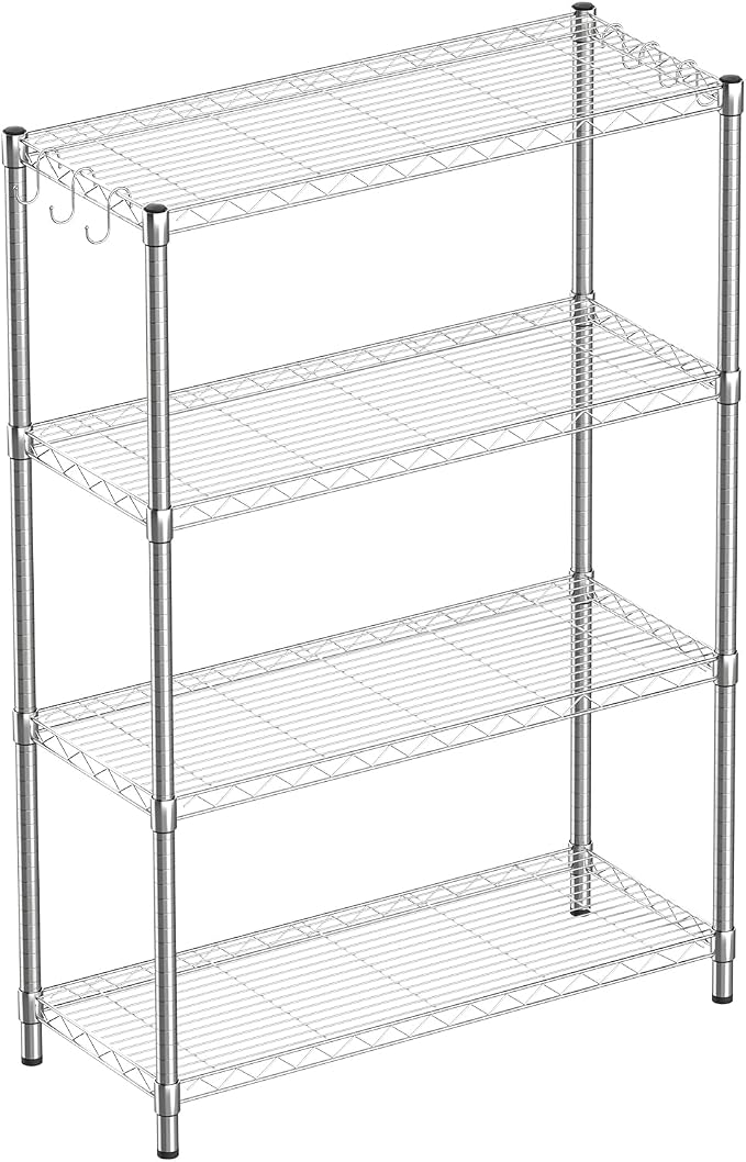 4-Shelf Adjustable Metal Shelf Wire Shelving Unit Storage Rack Display Shelf by GuanRiver