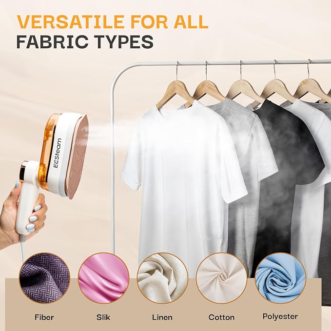 Garment Steamer for Clothes, 2-in-1 Portable Handheld Wrinkle Remover & Steam - Image 2