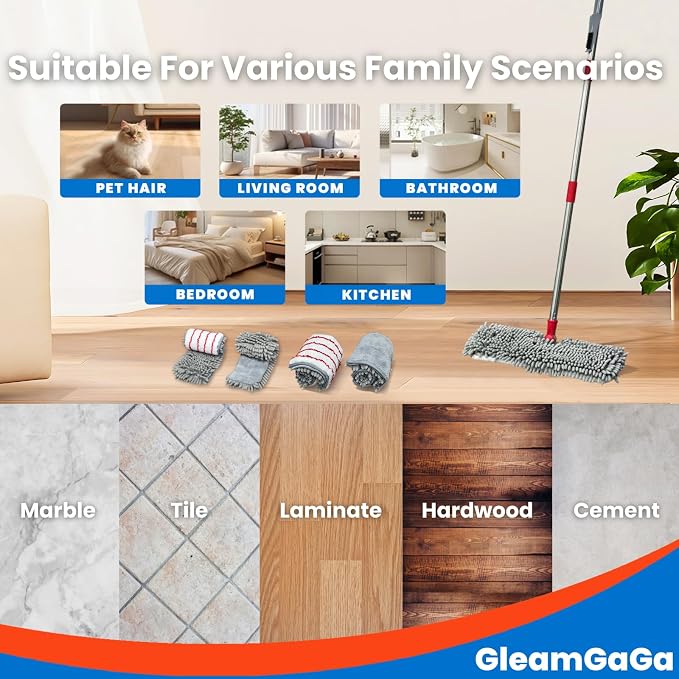 Microfiber Mops for Floor Cleaning, Flat Dust Mop - Image 7