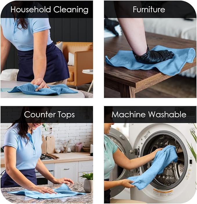 Avalon Towels Microfiber Cleaning Cloths Value Pack of 36 Size 16" x 16" - Image 3