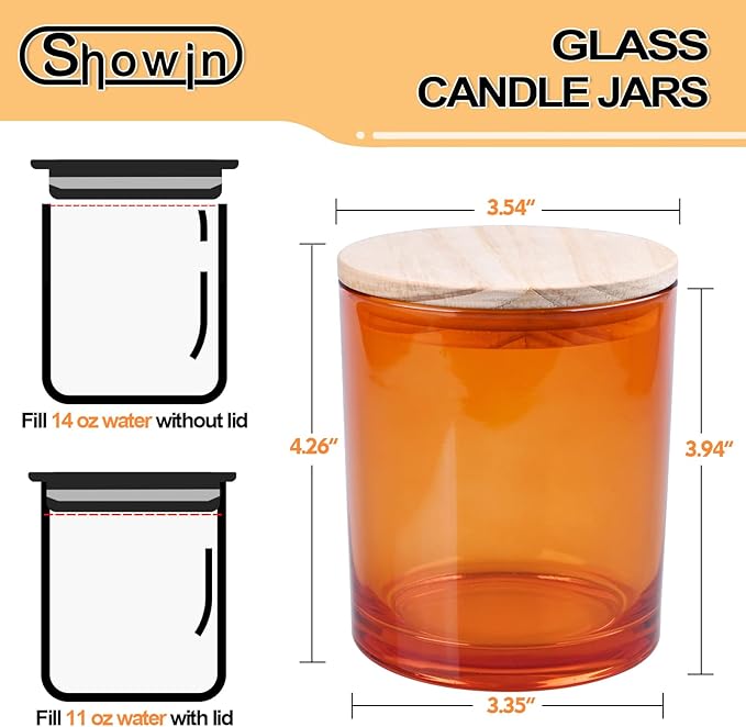 14 OZ Thick Candle Jars for Making Candles 12 Pcs, 3 Wick Empty Jars - Image 6