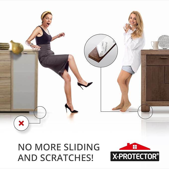 Non-Slip Furniture Grips: 8 Pcs Rubber Pads 1.5' x 5' by X-PROTECTOR Ideal - Image 6